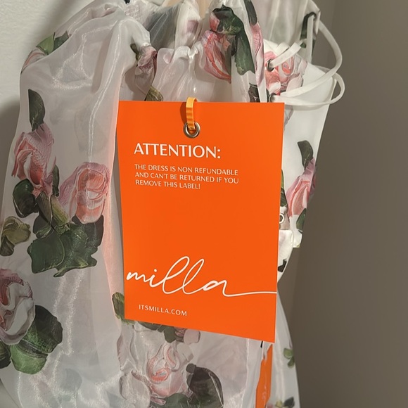 Milla Apple Blossom Elegant floral puff sleeve maxi dress - Picture 4 of 4